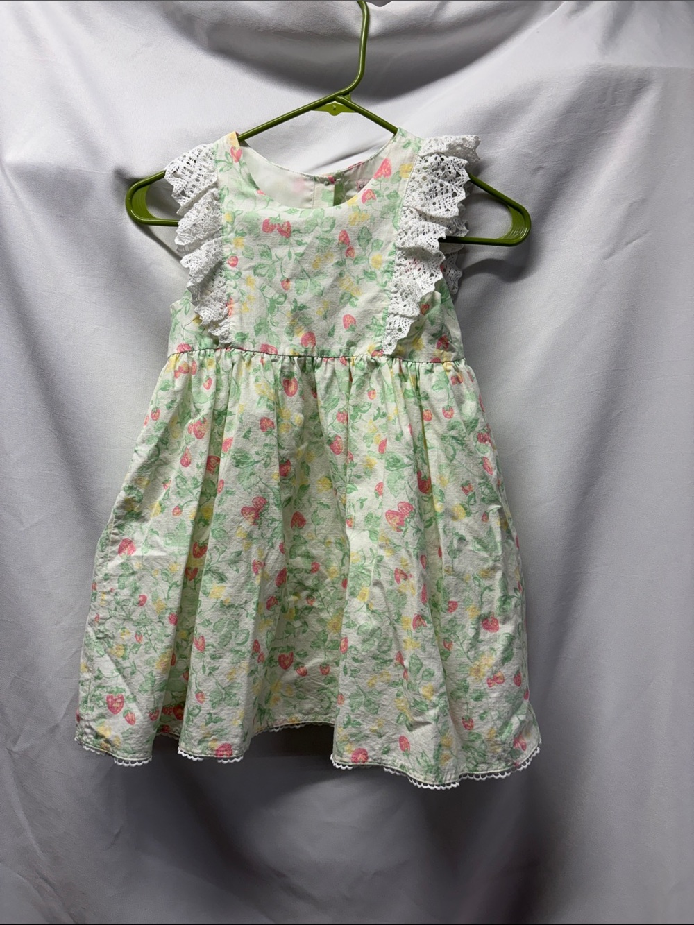 Catherine Malandrino Floral Lace-Trim Sundress - Mint Green & Pink